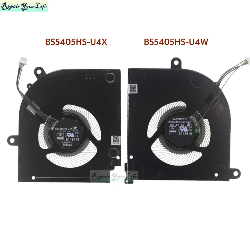 BS5405HS-U4W/U4X Laptop CPU GPU Cooling Fans For MSI Stealth 15M-A11UEK MS-1562 A11SEK A11SDK Computer PC Fan Cooler Radiator