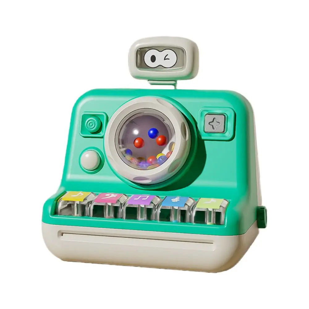 Early Education Children's Camera Piano Toy Learning Music Rolling Ball Camera Finger Piano Toy with Music Score Multifunctional