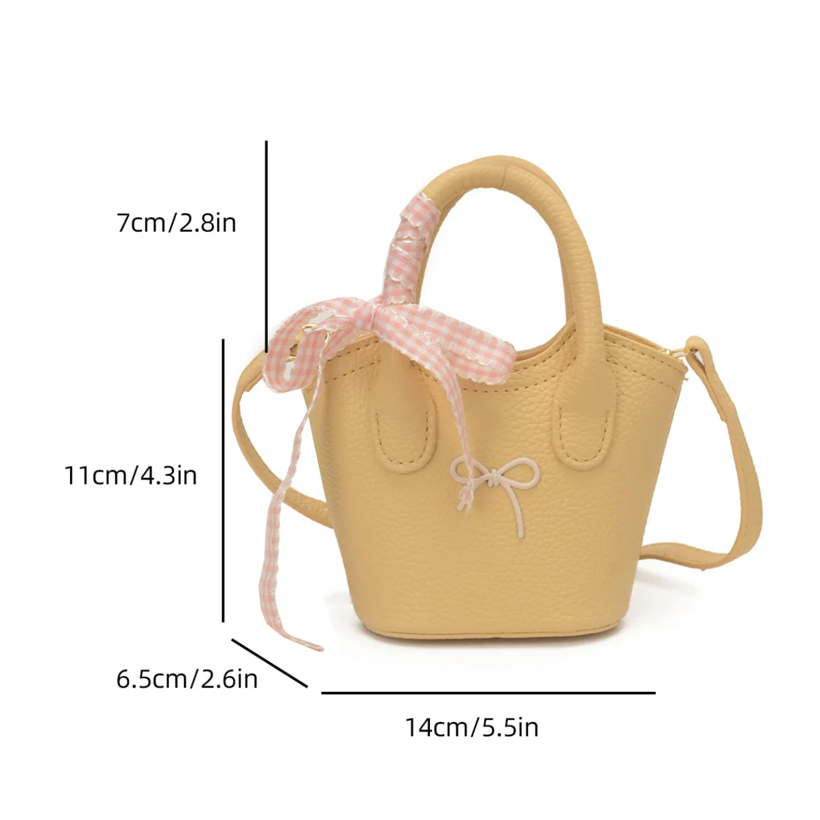 Super Mini Crossbody Coin Purse Lipstick Bag Key Pack Bow Accessories Fashion Handbag Trend Clutch Versatile Bucket Shoulder Bag - view 6