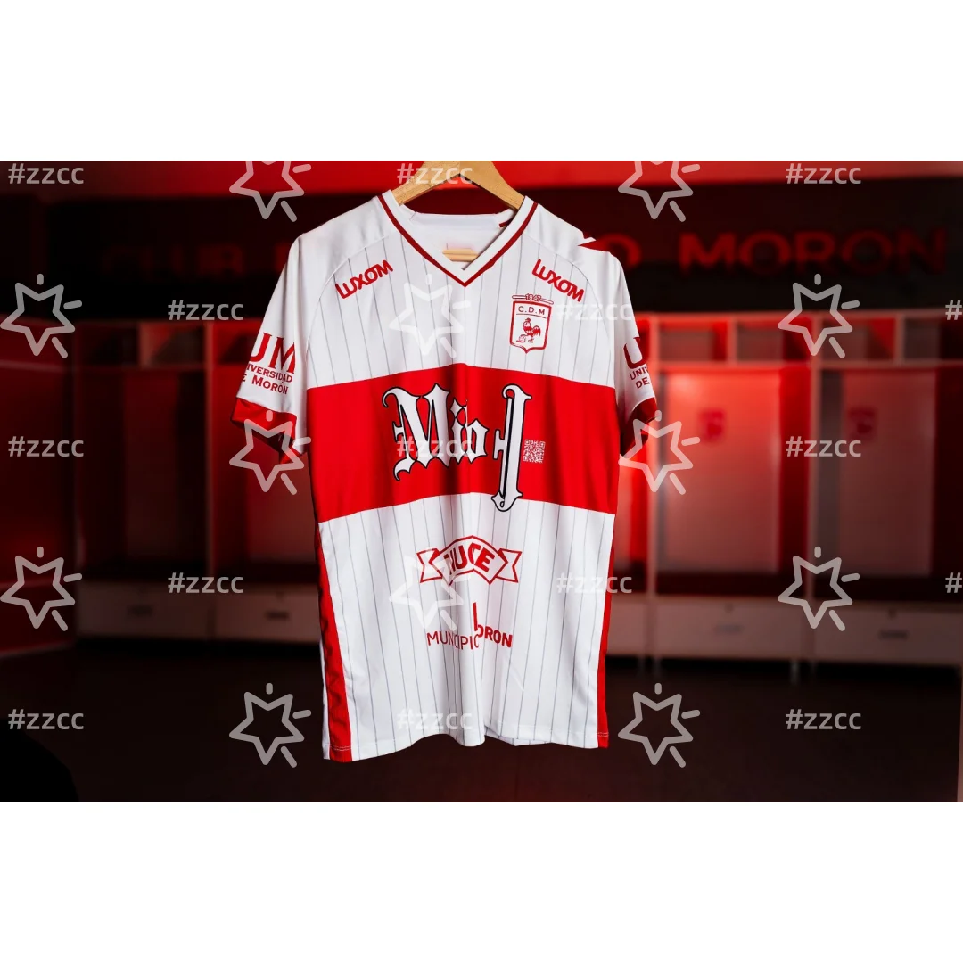 25-26 Deportivo Morón Heim-Fußballtrikot, Match-Trainingsset, Sommer-Sport-T-Shirt für Herren, Kinder-T-Shirt, Damen-Radtrikot – Detail 2
