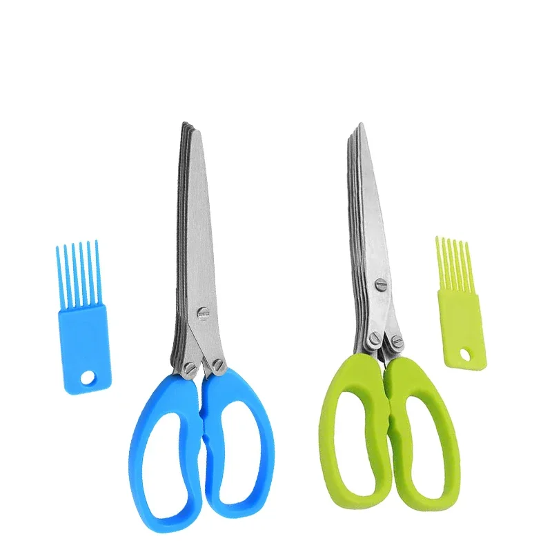 ZWICKE Multifunctional Muti Layers Stainless Steel Knives Scallion Cutter Herb Laver Spices Cook Cut Scissor Kitchen Scissors