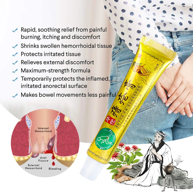 6 Types Hemorrhoids Ointment Sterilize Cream For Internal Hemorrhoids Piles Pain Relief External Anal Fissure Therapy Dropship