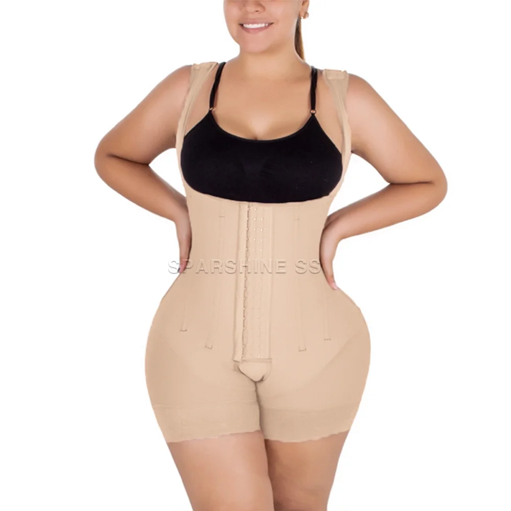 Butt Lifting and Abdomen Control Body Shaper Sheath Flat Belly Woman Faja Post Surgery Use High Compression Tighten the Body