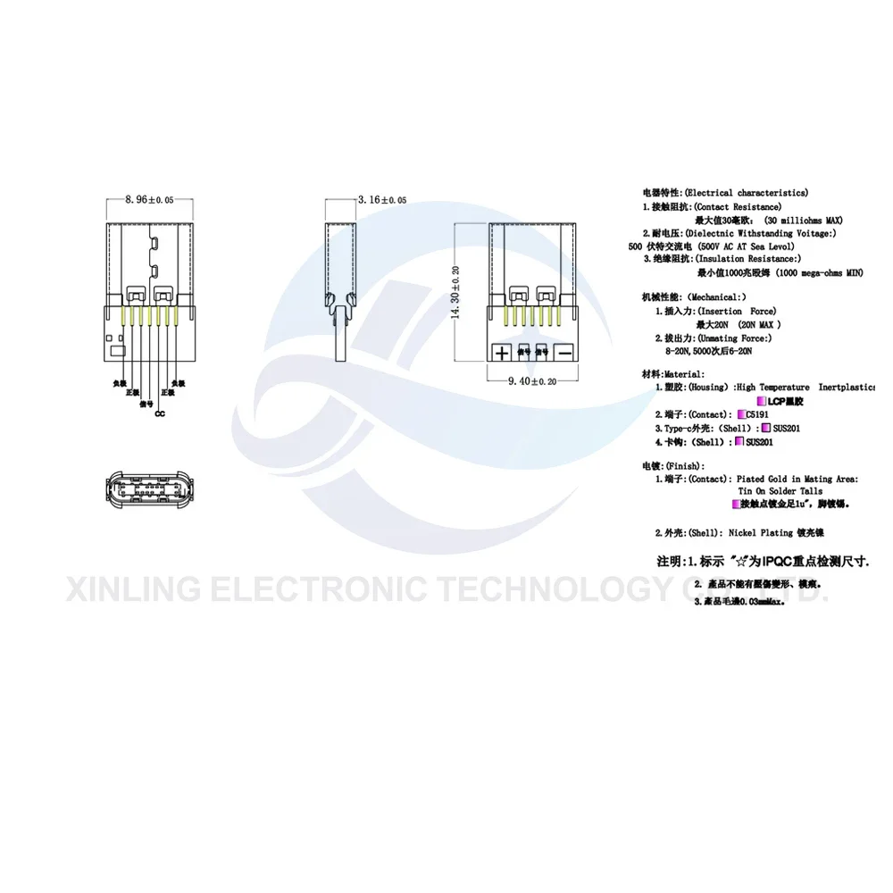 USB 3.1 type c male/Female Connectors Jack Tail 24pin usb Male Plug Electric Terminals welding DIY data cable Support PCB Board