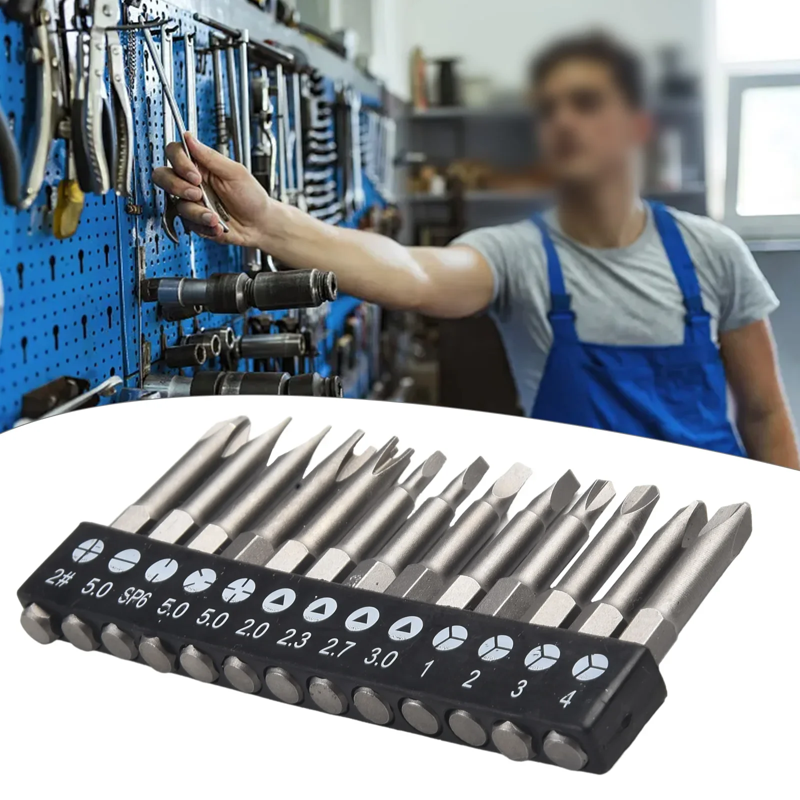 13PCS Special-shaped Screwdriver Bits Slotted Cross Triangle Batch Head U-Shaped Y-Type Three Points Screwdrivers Bit 50mm