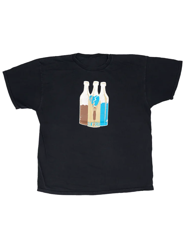 Camiseta artística americana Lucero de manga corta para hombre y mujer, con estampado de botella rota, transpirable, de algodón, para verano