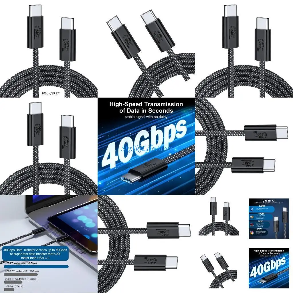 

E65E 240W 48V5A 40Gbps Transmission Cable Data Sync Cord for Phone 15 Series Phones