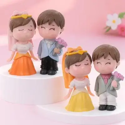

Bride Groom Veil Figurines Cake Topper Romantic Wedding Cake Decor Centerpiece Cupcake Baking Accessory Multifunctional
