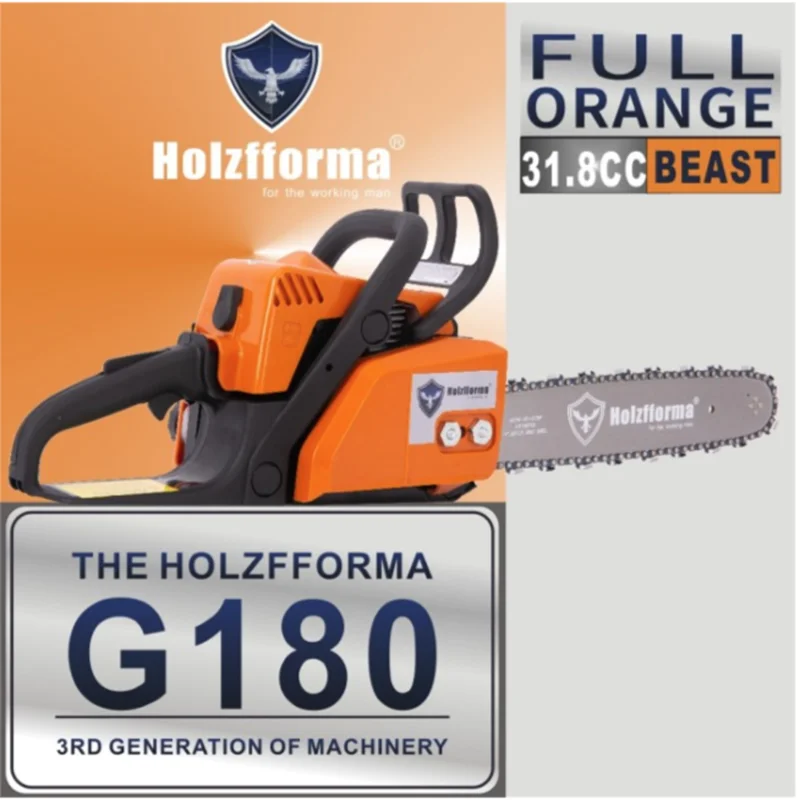 31.8cc Holzfforma® G180 Gasoline Power Head Orange Color Only Without Bar&Saw Chain All Parts For MS180 018 Chain saw