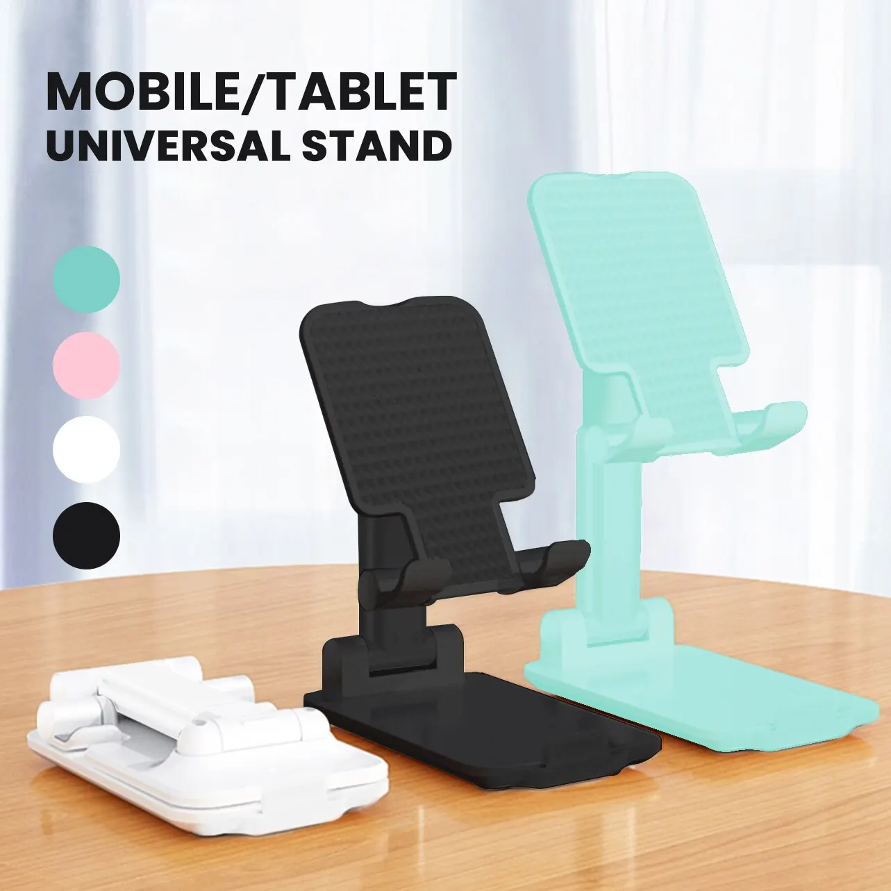 Foldable Phone Stand Adjustable Angle And Height With Silicone Pad Suitable For Desktop Fully Foldable Phone Stand Compatible