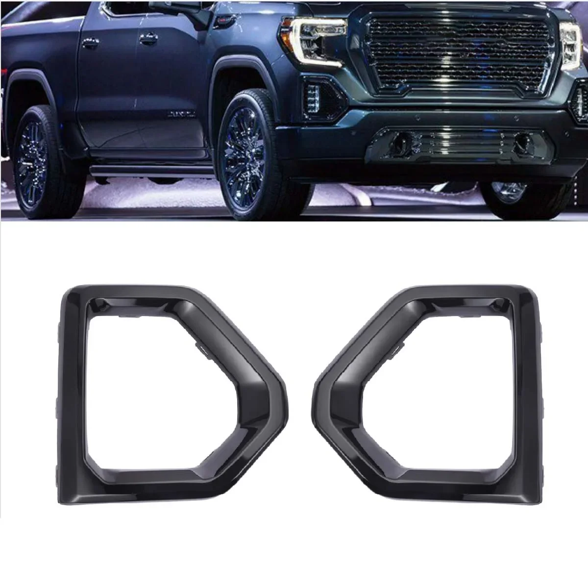 

Auto Parts Front Foglight Fog Light Trim Grille Fog Lamp Bezel Frame for GMC Sierra 2019 2020 2021