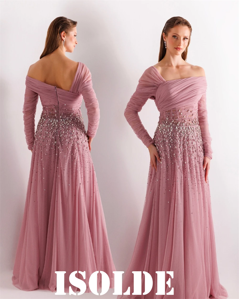 

Customized Modern Chiffon Evening Dress Classic One Shoulder Celebrity Gowns Fashion Sweep Train Special Occasion Gowns