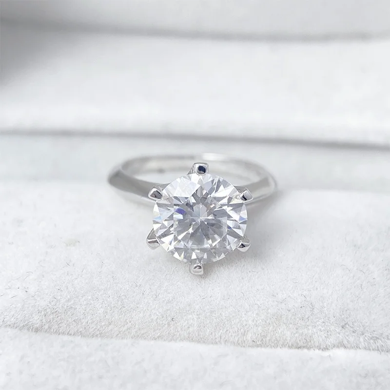Tezzc 1ct 2ct 3ct 5ct Moissanite Anello di fidanzamento per le donne 925 Sterling Silver Anelli di diamanti Gioielli all'ingrosso con certificato