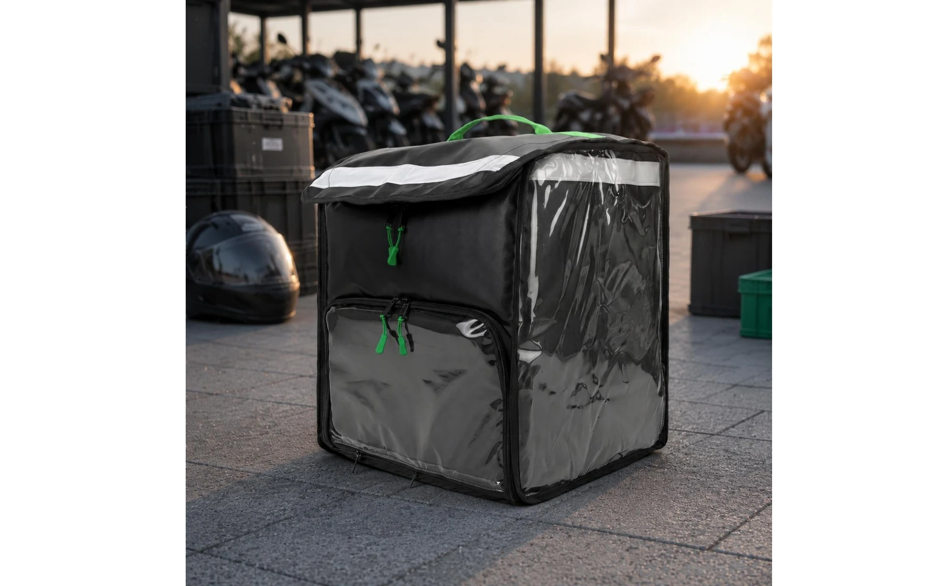 PVC Delivery Thermal Backpack Heavy Duty Waterproof Food Delivery Backpack Easy to Clean Removable Divider for Couriers