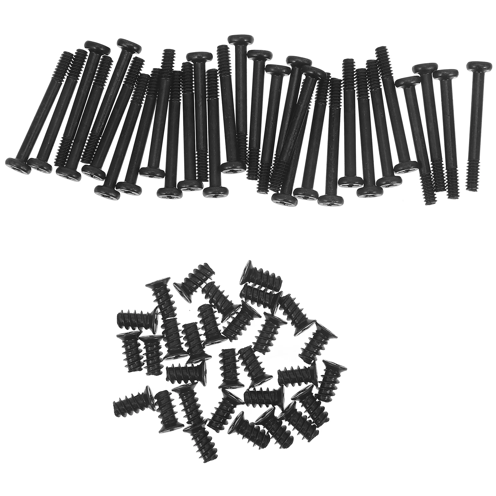 

60Pcs Black Case Fan Screw Set Includes 30 Long Special Position Screws and 30 M5 Flat Head Self-Tapping Short Screws