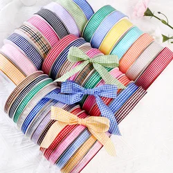 50Yards/Roll 1/1.5/2/2.5cm nastro a griglia a nastro scozzese per la decorazione della festa di natale di nozze a casa DIYGift Wrapping forniture per cucire