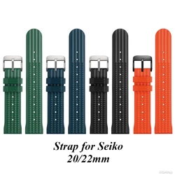 Premium Rubber WatchBand Men Women Soft Universal Flat-end Strap Replacement for Seiko 20MM 22MM Watch Rubber Strap