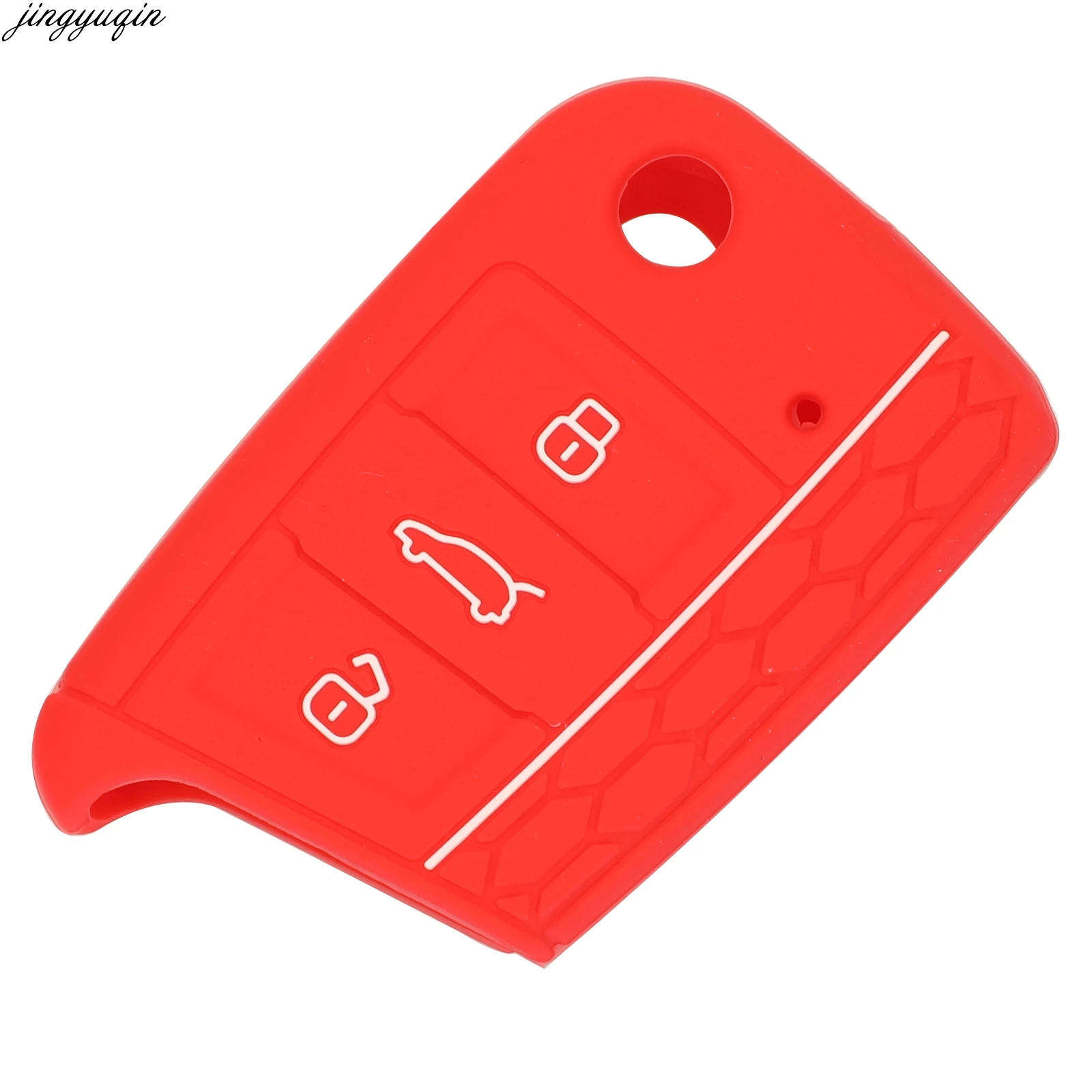 Jingyuqin 3BT Silicone Car Key Cover Case For VW Volkswagen Polo Golf 7 mk7 Tiguan SKODA Octavia A7 Kodiaq Karoq SEAT Ateca Leon