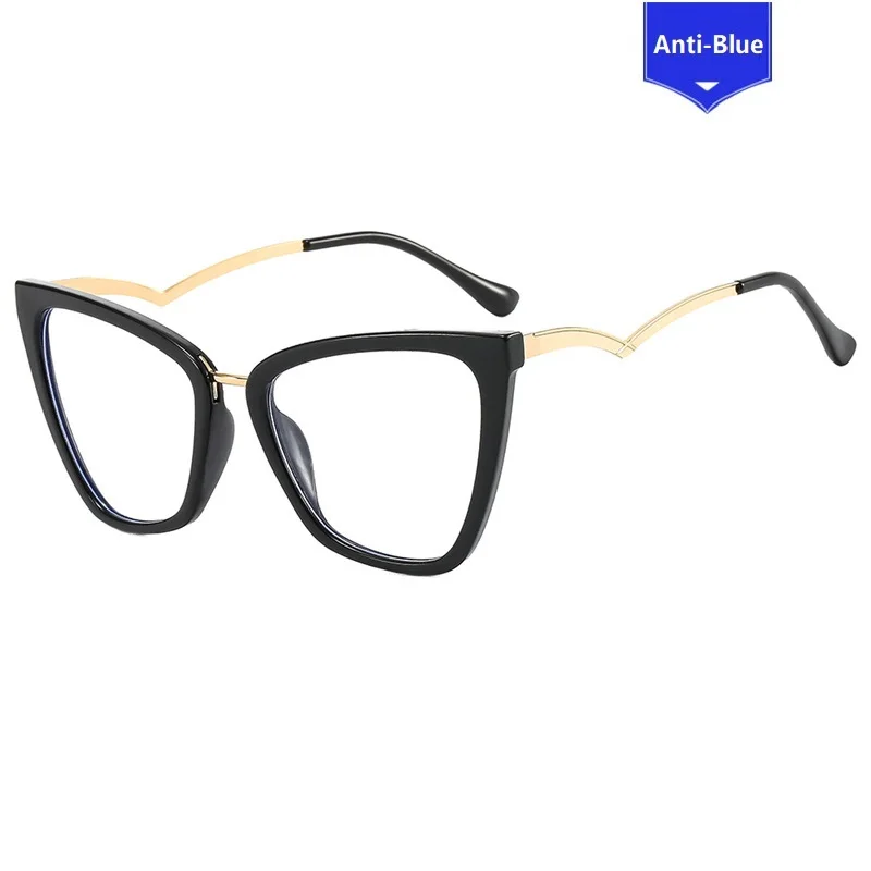 Vintage Khaki Frame Anti-blue Glasses Women Twisted Leg Design Optical Transparent Eyeglasses Female Spectacles Oculos Feminino