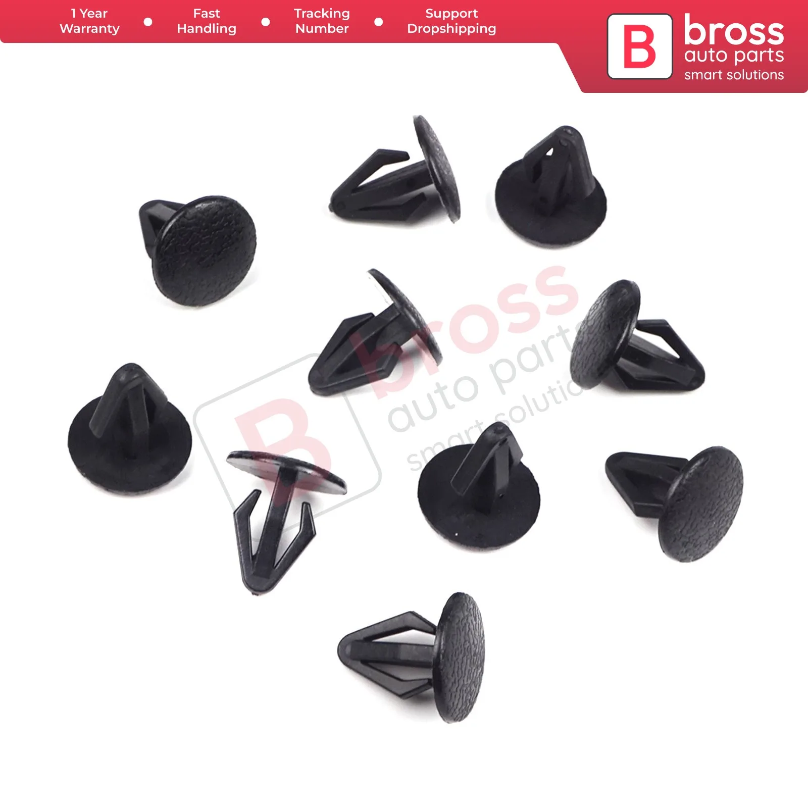 Bross Auto Parts BCF1076 10 Pieces Retaining Clip for Mazda : 8133-50022 Made in Turkey