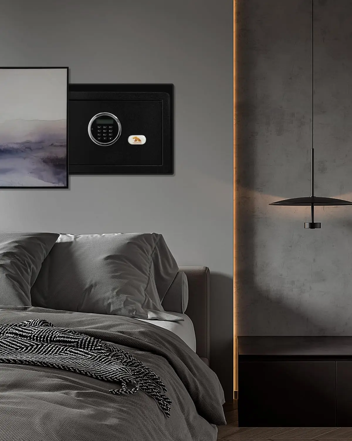 Digital Security Safe Box with LED Light, Small Safe box for Money with Removable Shelf, Lockbox Money Jewellery Important Docum