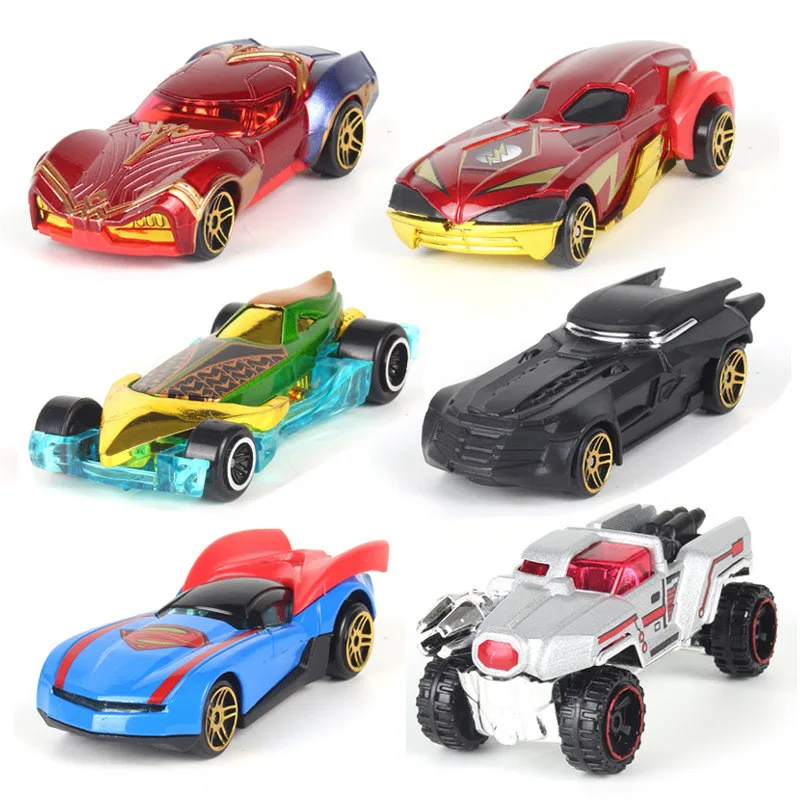 Avengers stop samochód Batmobile kapitan ameryka Hulk Ironman Model wyścigowy Spiderman samochód akcji figurki zabawki prezenty dla dzieci