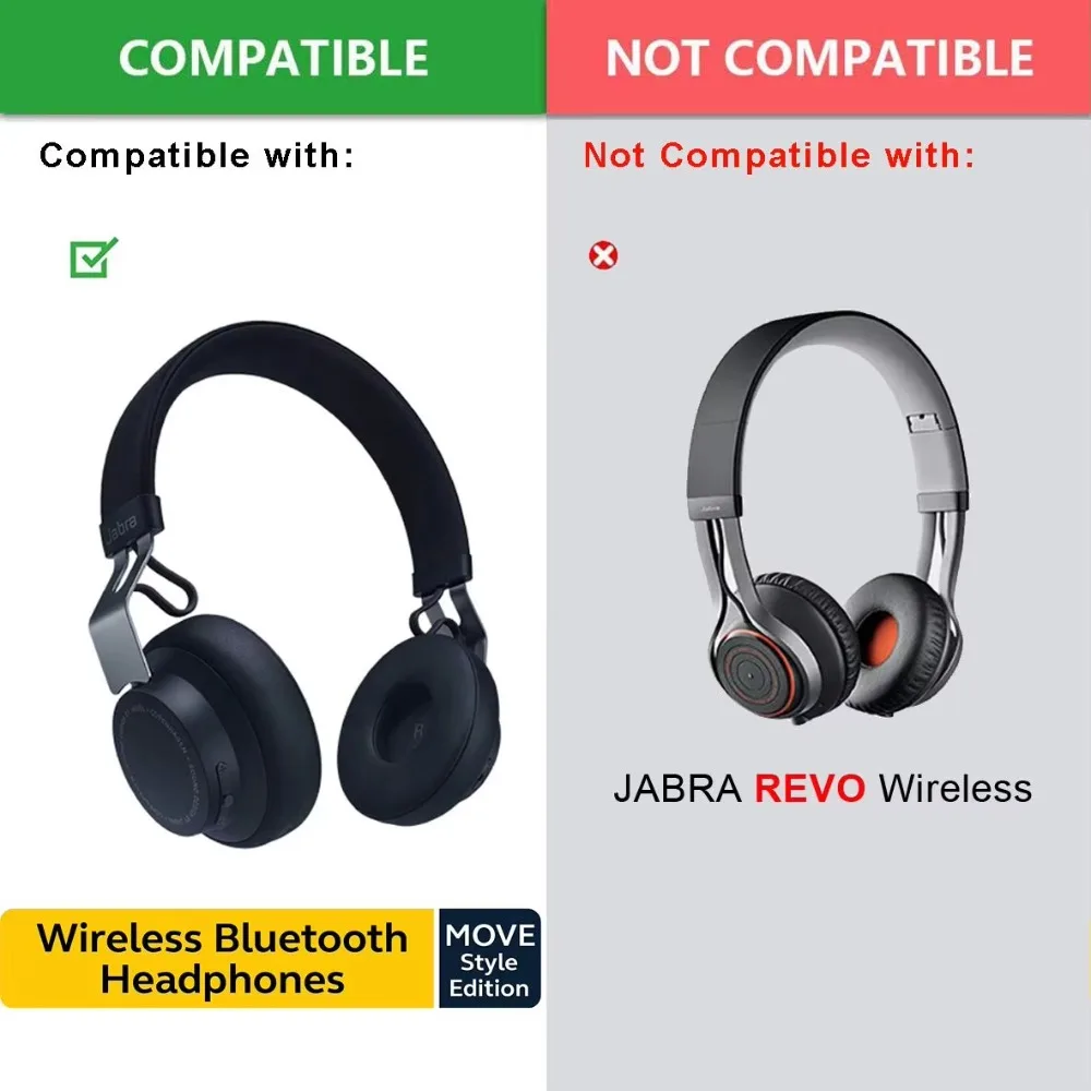 Almohadillas de repuesto para auriculares Jabra Move, almohadillas para los oídos, funda para tazas, piezas de reparación para auriculares inalámbricos con Bluetooth