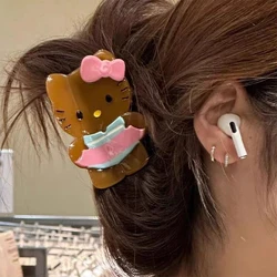 Cute KT Cat Claw Clamp Kawaii Cartoon Hello Kitty Hairpin Shark Clips For Women Hair Clip Hair Accessories Girls Gifts