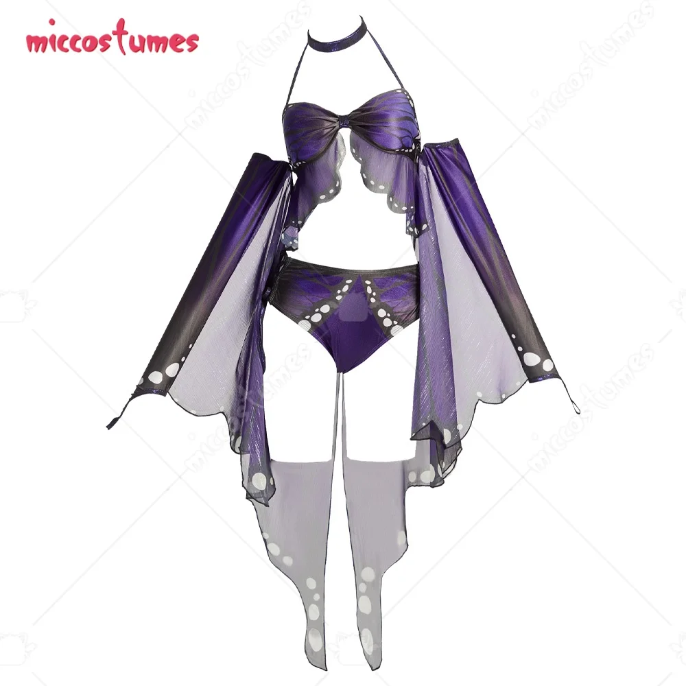 HAIKYUU Women's Retro Butterfly Swimsuit with Coverup Gothic Two-piece Swimsuit with Choker