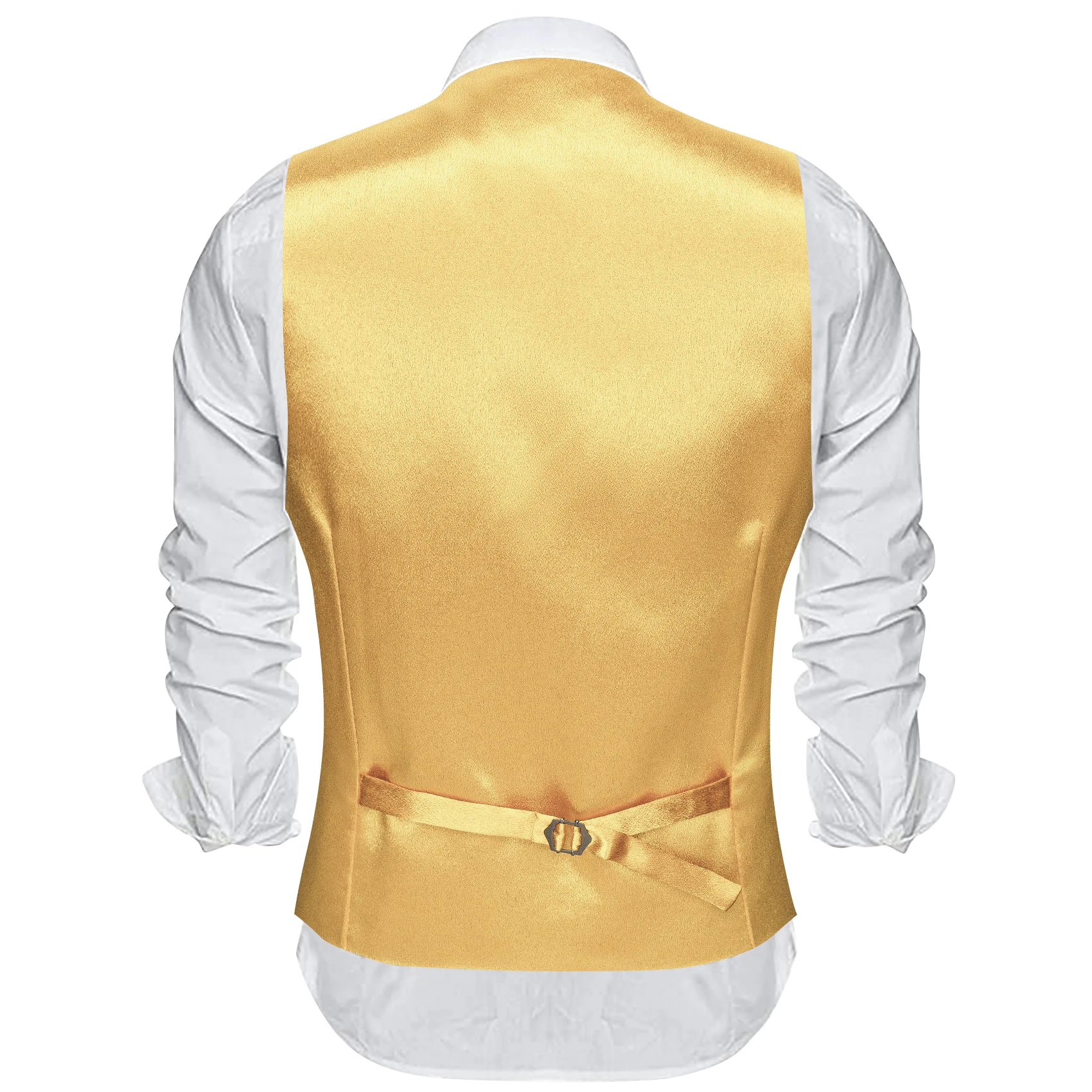 Barry.Wang Fromal Solid Silk Men Vest Jacquard Plain 3 Buttons Casual Waistcoat Sleeveless Jacket Male Wedding Business Party