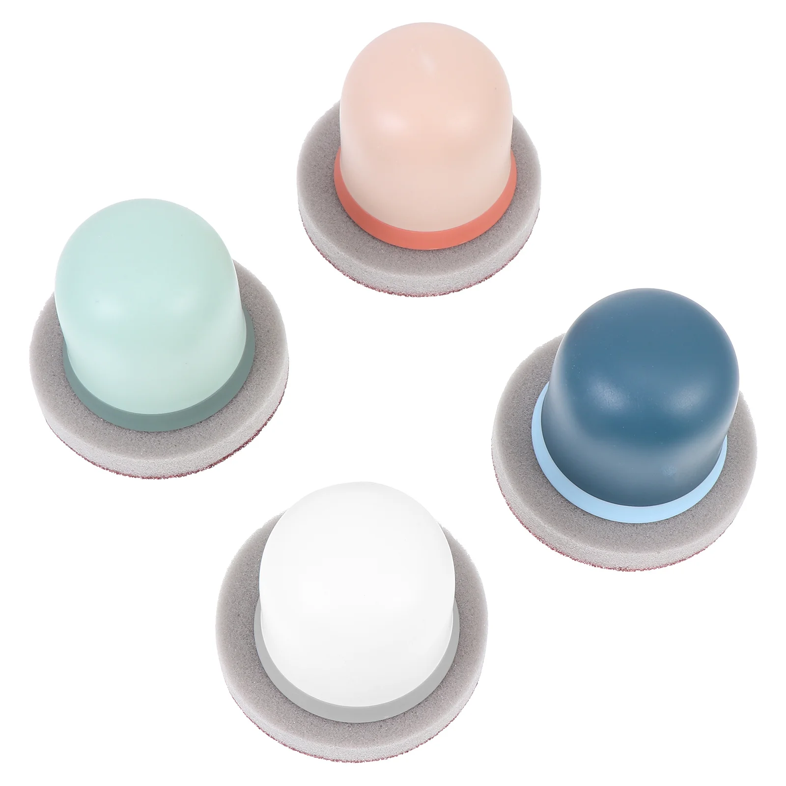 

4Pcs Sponge Erasers Kitchen Cleaning Tools Easy Detachable Replace Emery Sponge Scrubbers for Pots Pans Dishes Long Handle