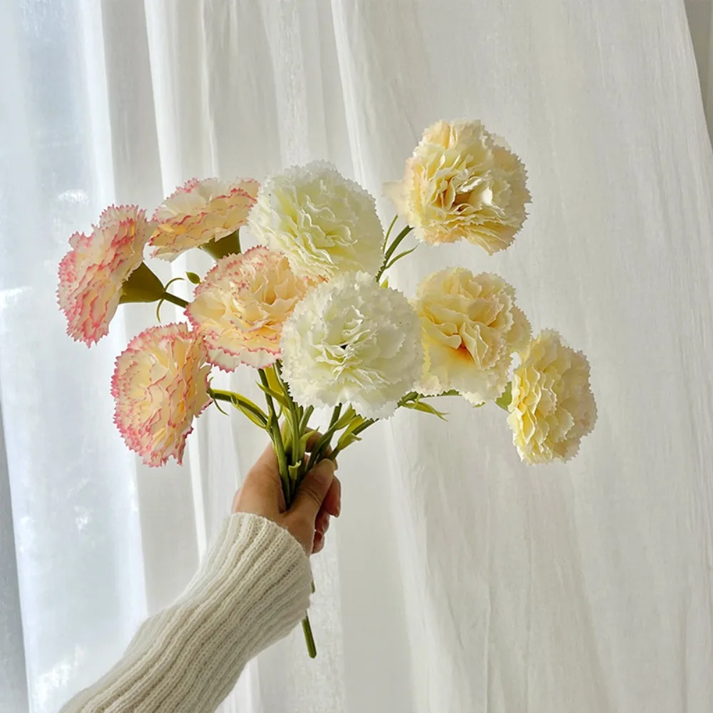 Single Carnation Sprigs Simulation Flower Decorative Floristry Artificial Flowers Fake Flowers Decorative Floral Ornaments