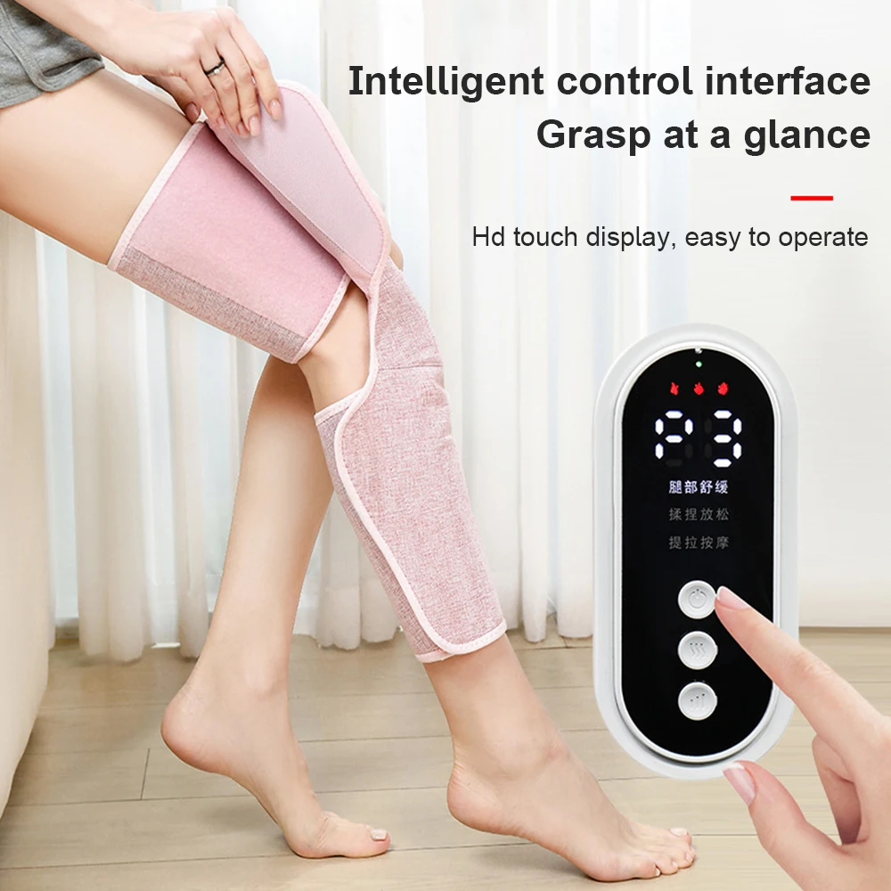 Electric Leg Massager Wireless Rechargeable Air Compression Calf Massage Relax Leg 3 Modes 360° Air Pressure Air Bag Leg Massage