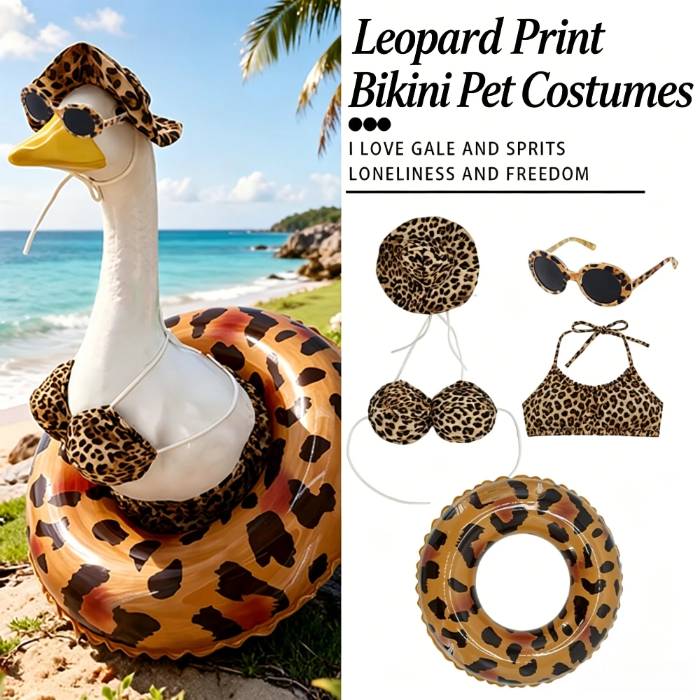 Bikini Porch Goose Outfits with Sunglasses and Swimming Tube for 23