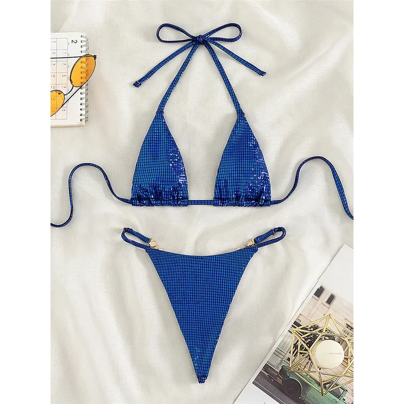 XS - L sexy diamond mini smart halter swimsuit women swimwear female swimsuit two-pieces bikini set bather bathing suit