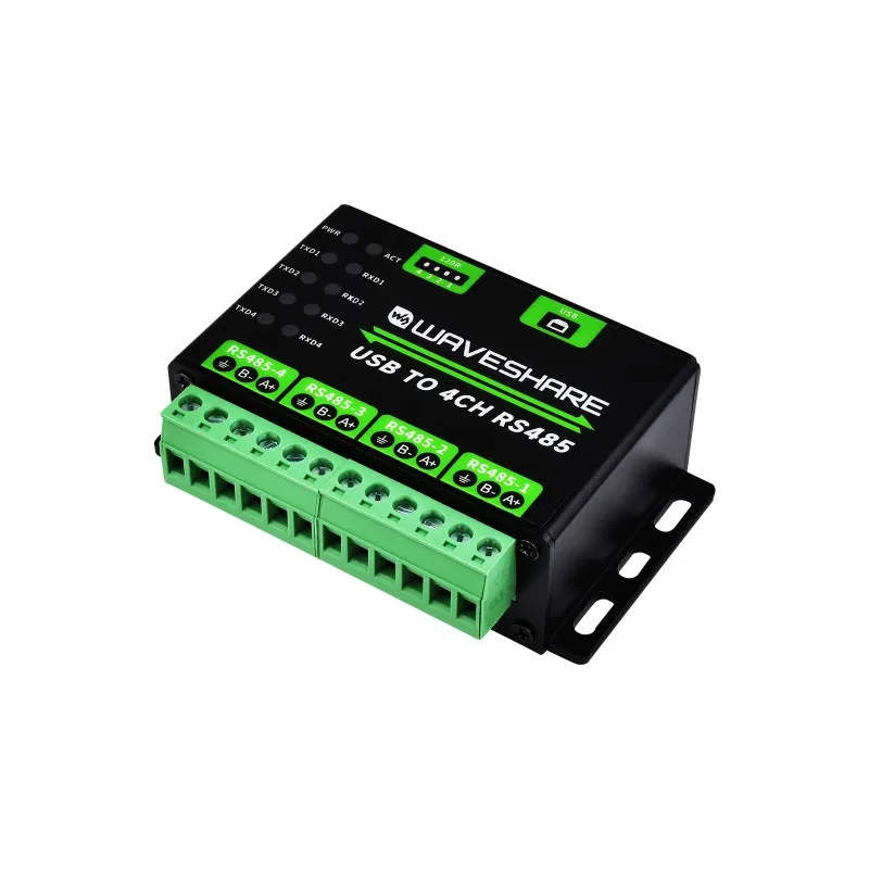 Industrial USB para 4Ch RS485 Converter, Multi Circuitos de Proteção, Suporte Multi Sistemas, Caixa de Liga de Alumínio, Montagem na Parede