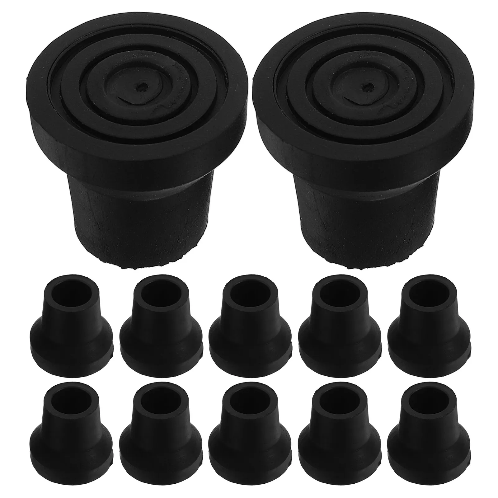 20Pcs Replacement Rubber Cane Tips Heavy Duty Anti-Skid Walking Stick Ends Crutch Foot Pads Traction Stability Indoor Outdoor