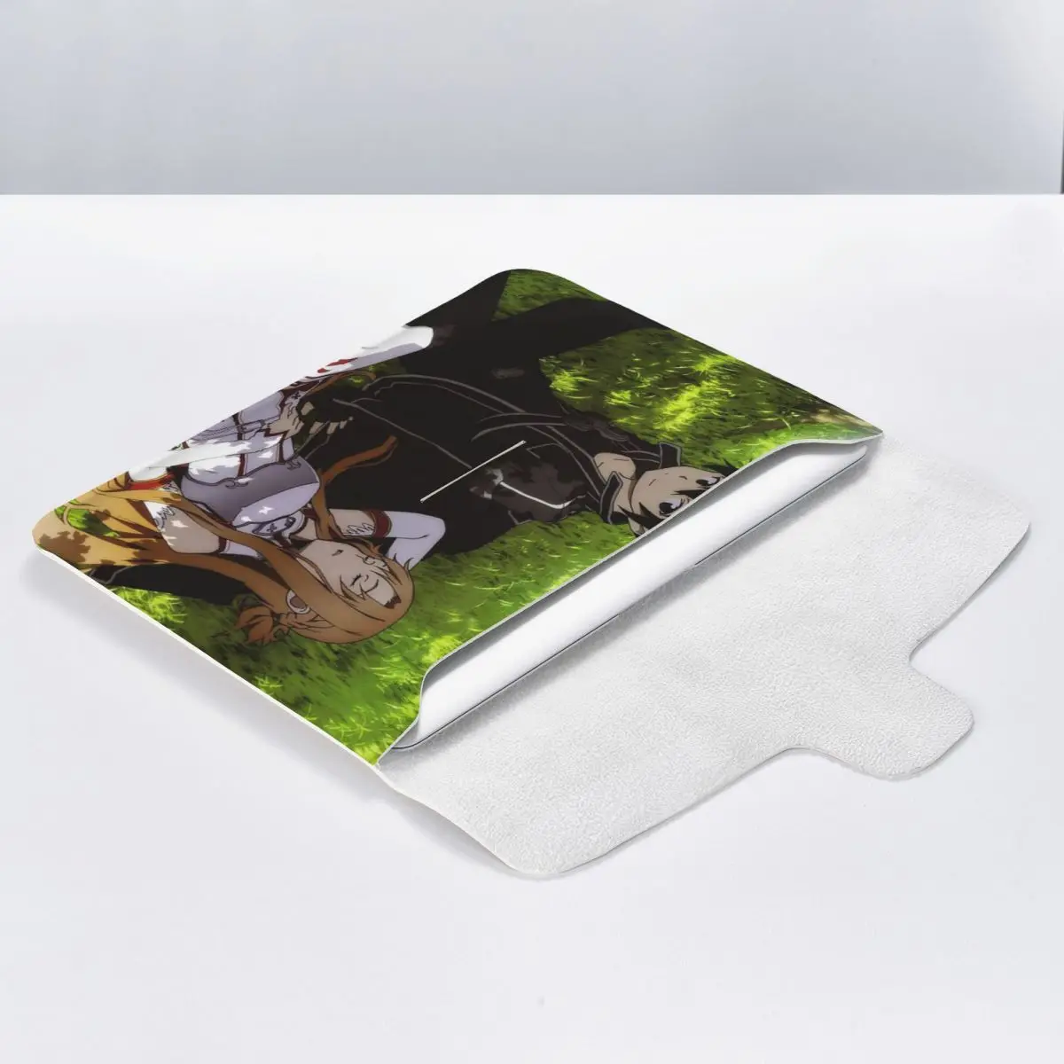 Sword Art Online Sao Yuuki Asuna Anime PU Leather Horizontal Laptop Sleeve Shockproof Soft Lining Notebook Case 13 Inch