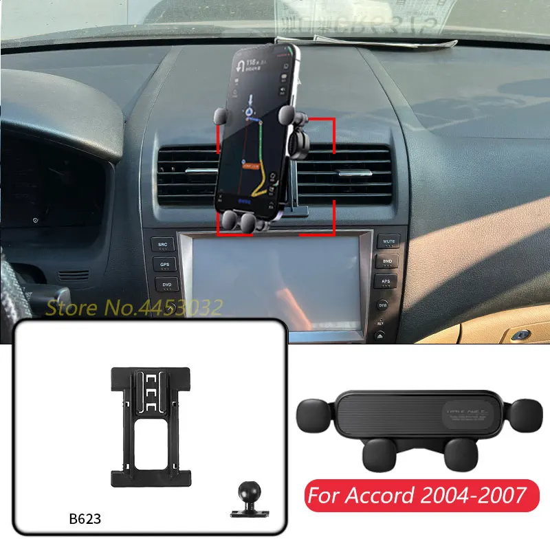 For Honda Accord 7th gen 2004-2007 Car Mobile Phone Holder Air Vent GPS Gravity Navigation Bracket Horizontally Accessories