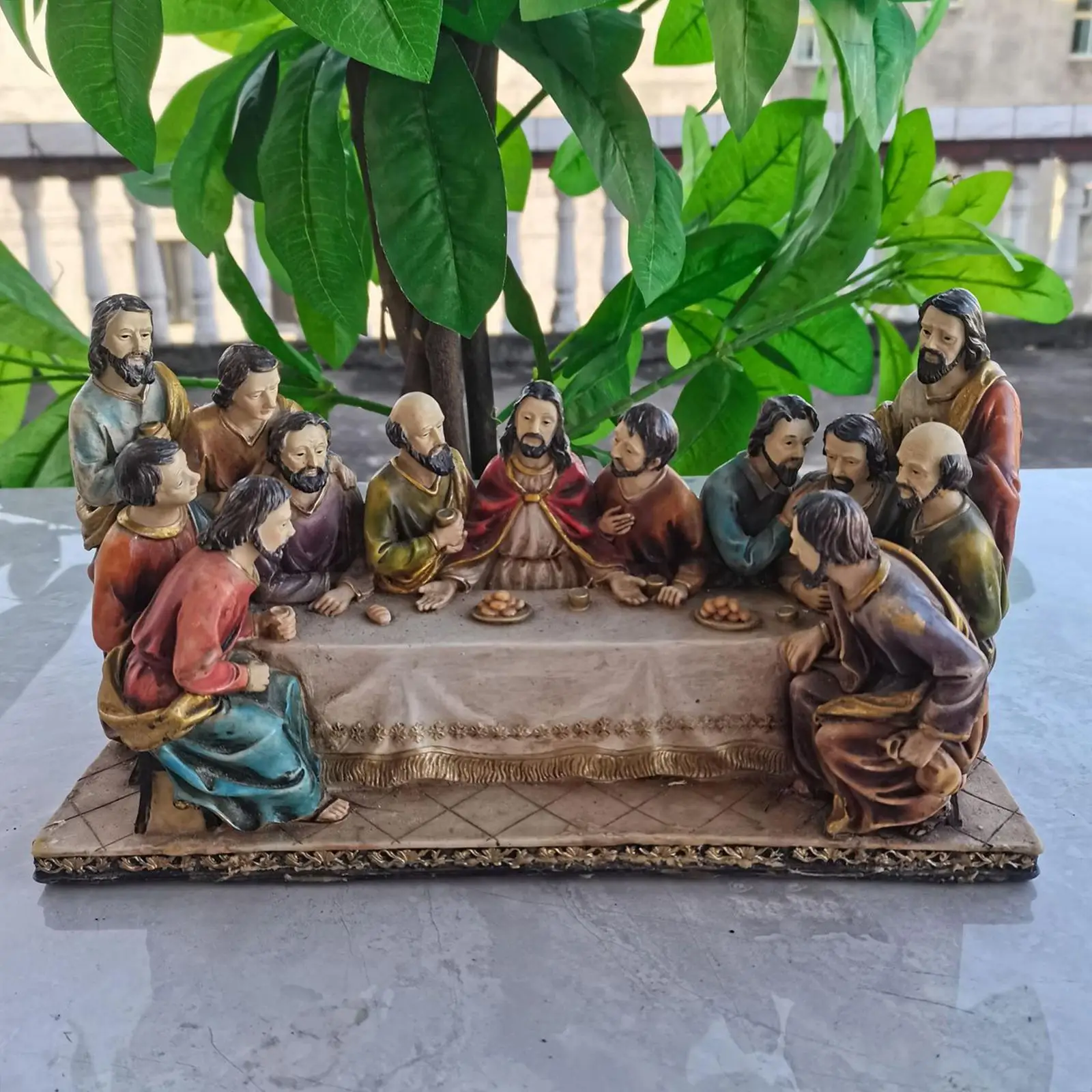 Resin The Last Supper Decorative Statue Jesus and The 12 Disciples for Living Room Bedroom Decor Religious Gift