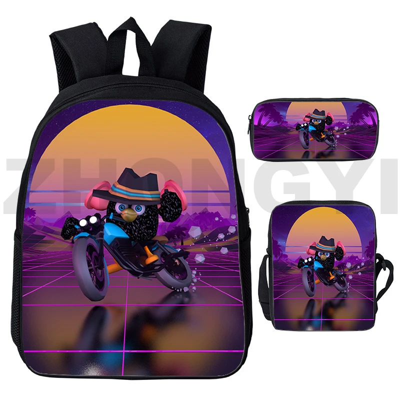 High Quality Chicken Gun School Backpack Boys Outdoor Sport School Bags 3 Pcs/Set Anime Handbags Kids Pencil Case Mens Bookbag