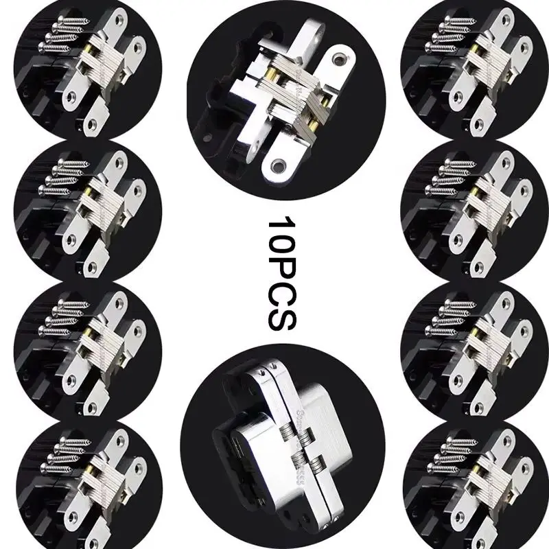 

Новые 10 шт. 19x95 мм скрытые усиленные дверные петли из нержавеющей стали и цинкового сплава для деревянных дверей, нагрузка 25 кг/шт.