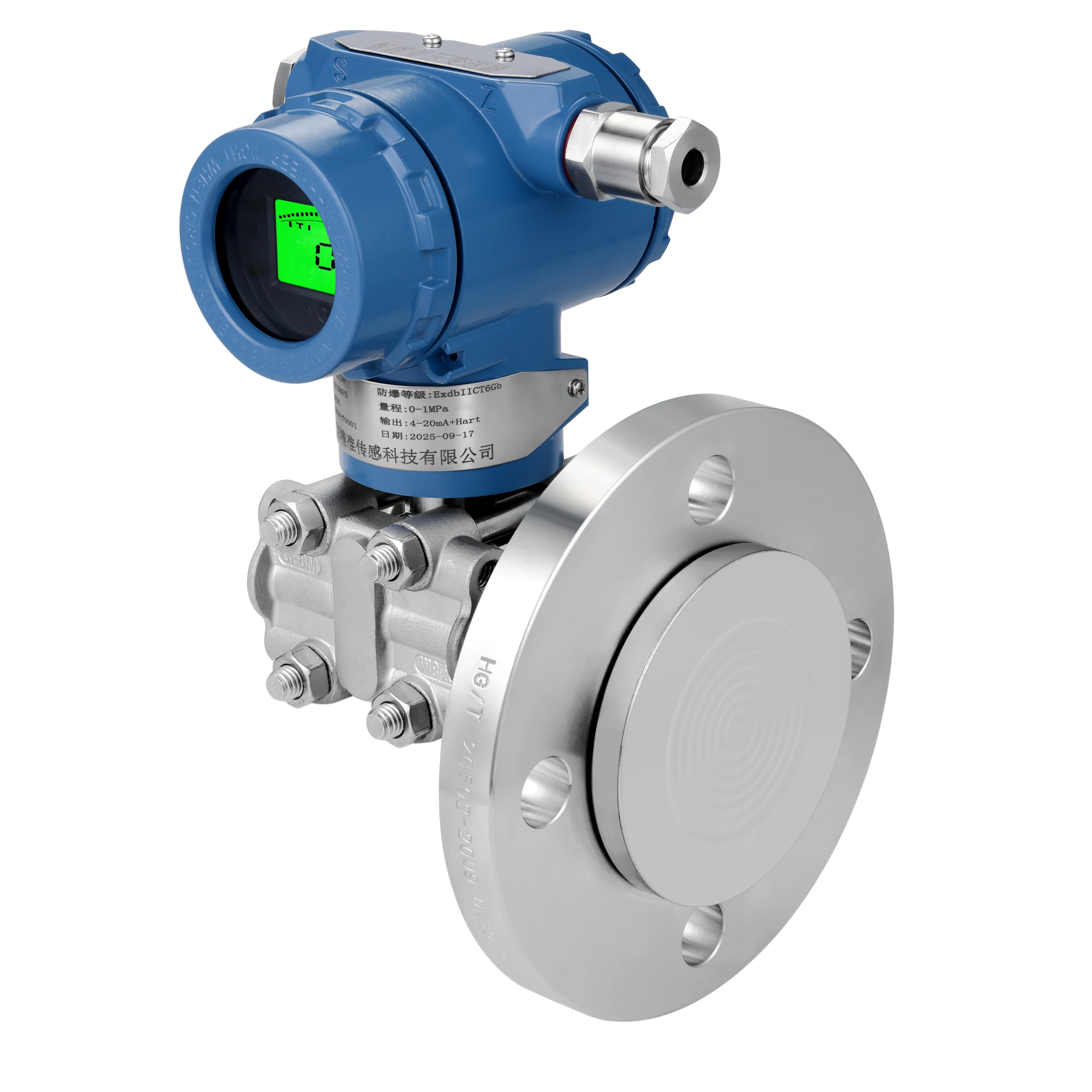 Sensor Single Flange Liquid Level Transmitter Differential Pressure Sensor, Monocrystalline Silicon Output 4-20mAside Flange