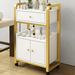 Utility Cart Salon Trolley with Wheels Commercial Hair Stylist Metal Cabinet Beauty Furniture Wagen Mit Rollen