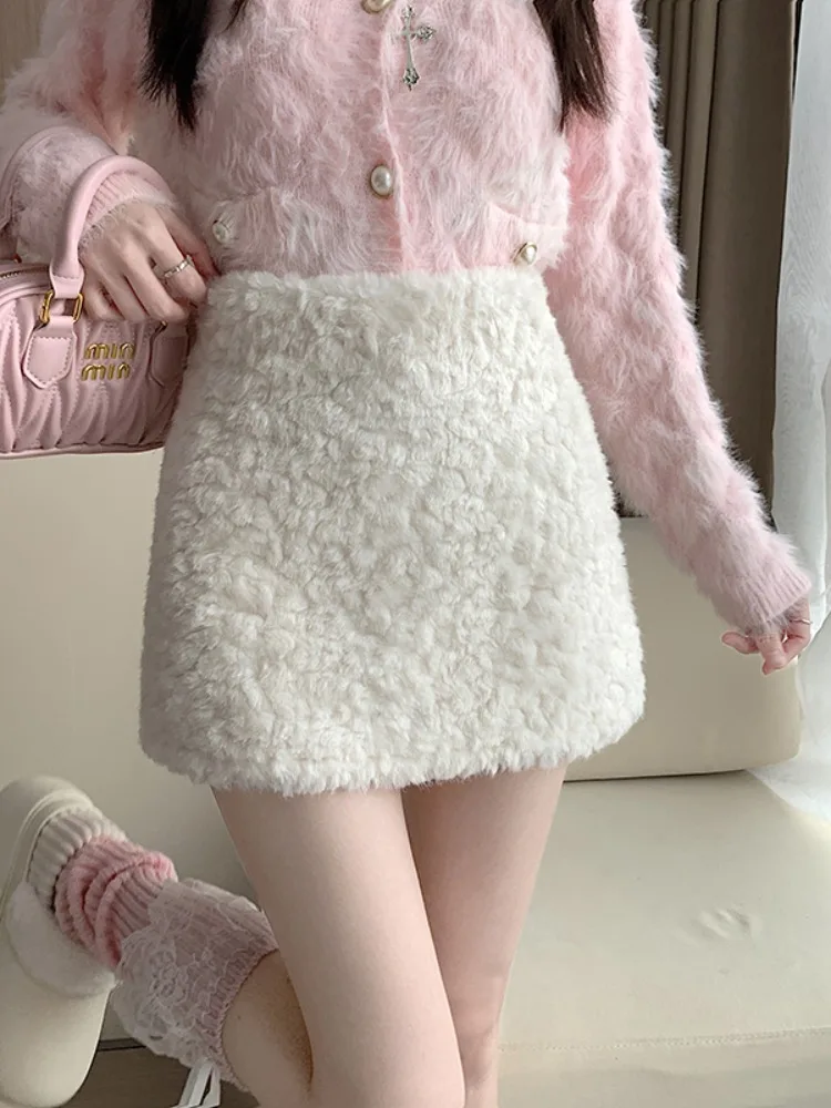 Gonna a trapezio a vita alta da donna con design a volant Gonna aderente in tessuto poliestere Sle casual Sweet Sle f-lunghezza