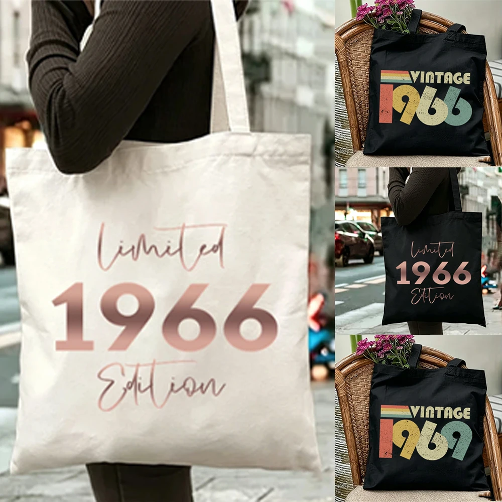 1960 To 1969 Birthday Year Theme Series Handbags Women's Vintage 1966 Limited Edition Shoulder Bag Fashion Reusable Tote Bags