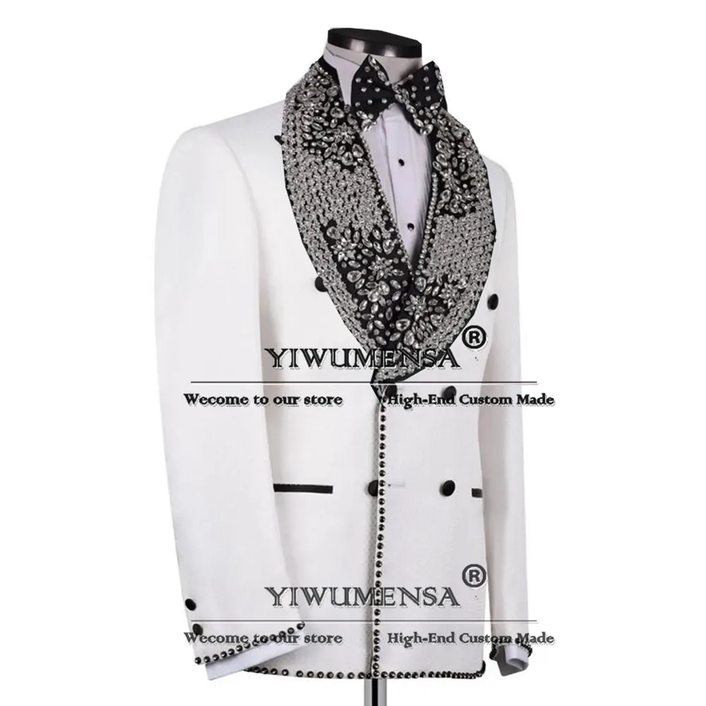 رجل مزدوجة الصدر الأحجار دعوى لحفل الزفاف شال التلبيب العريس حفلة موسيقية البدلات الرسمية مخصصة 2 قطعة مجموعات سترة السراويل ازياء أرض الإنسان