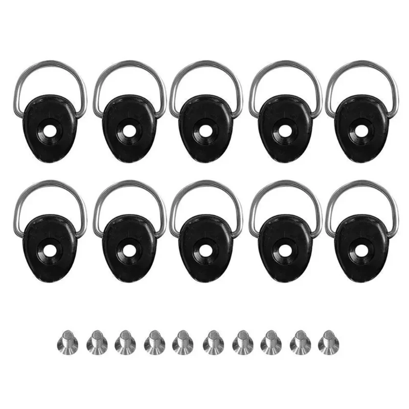 10Pcs Kayak D Rings with Screws for Fishing Boats Backrest Hook Easy to Use N58B