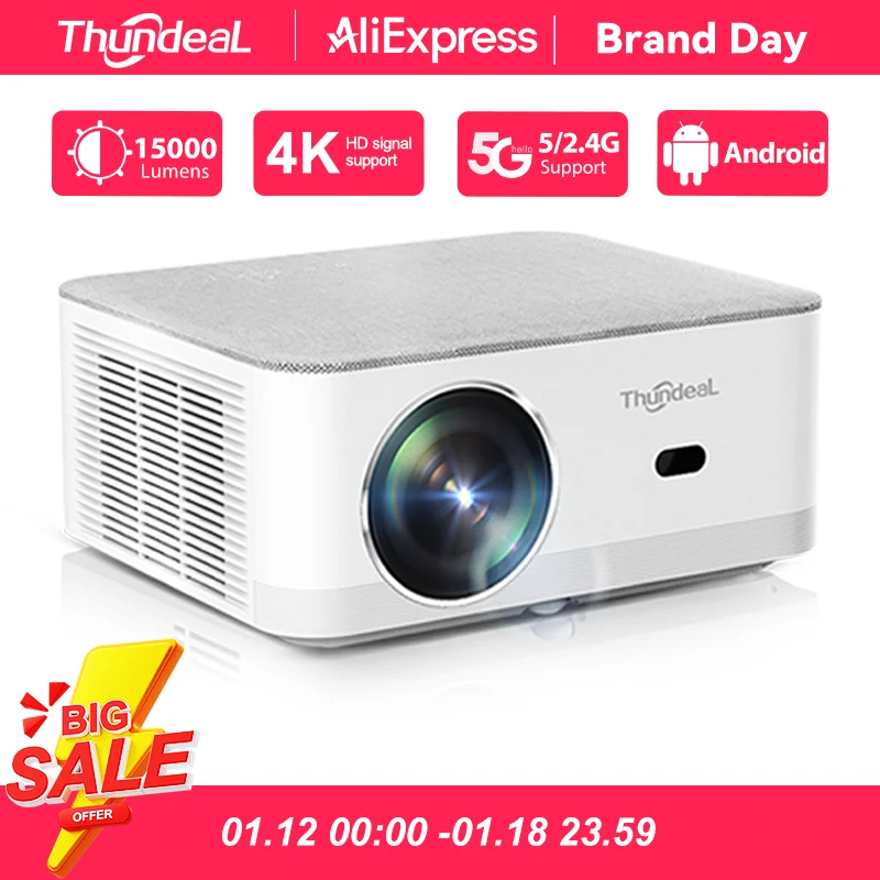 ThundeaL TD92Pro Full HD 1080P 2K 4K Proiettore TD92 Pro WIFI Proiettore a fascio Android Home Theater Gioco Lettore video di film Beamer