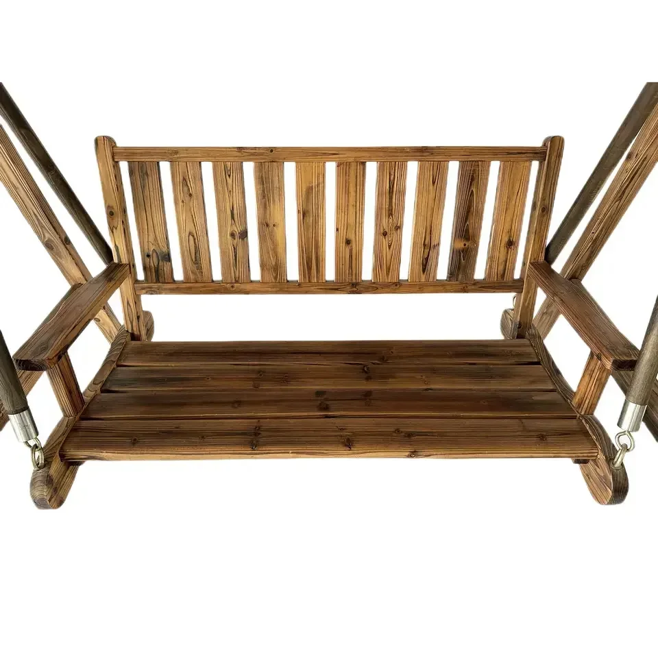 Wooden pergola swing outdoor garden fir